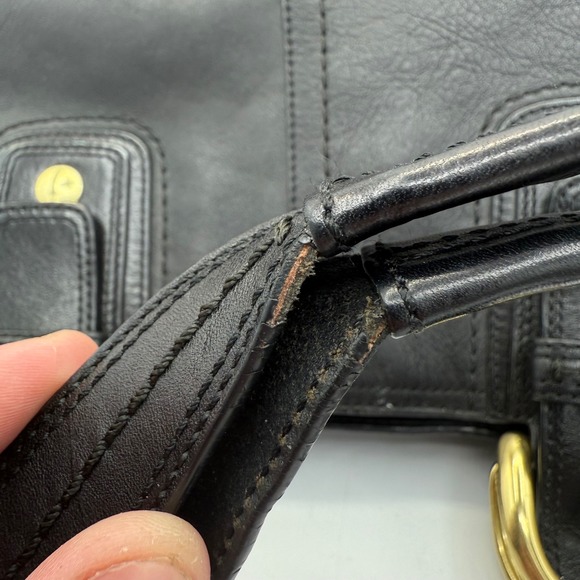 Coach Vintage Hampton Black Leather Brass Soho Tote Carryall Purse - ANOMALY BAG - Picture 6 of 12